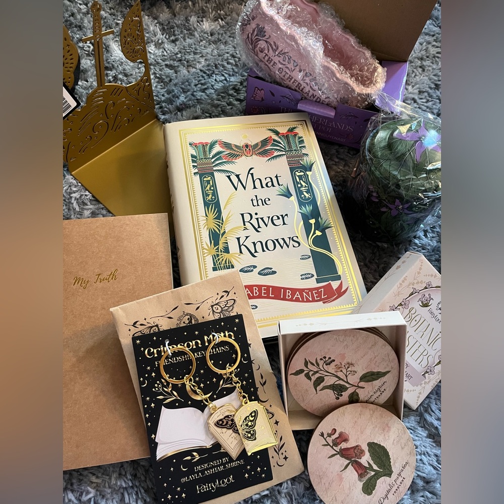 fairyloot bookish bundle with book what the river knows